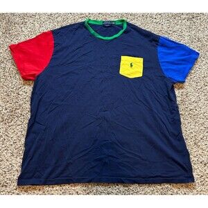 Polo Ralph Lauren Color Block Pocket Tee Single Stitch XXL